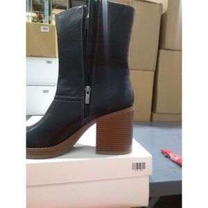 Sun + Stone Womens Denverr Faux Leather Mid-Calf Boots Black 10 Medium (B,M)